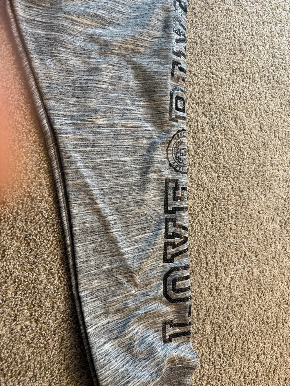 PINK Victoria's Secret Heather Gray Logo Jogger Pants size L